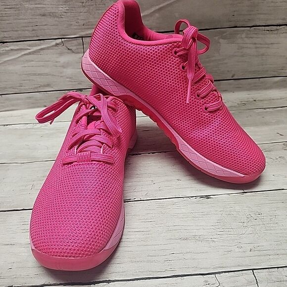 NOBULL Mens 6.5 Womens 8 Neon Pink Mesh Training Shoes Sneakers - Picture 8 of 11